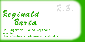 reginald barta business card